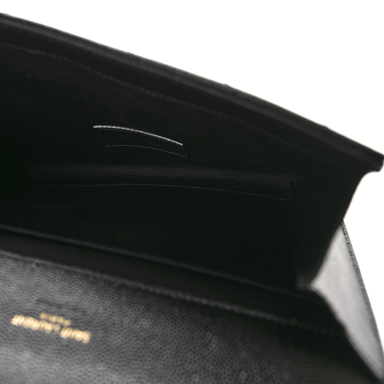 Saint Laurent Grain De Poudre Matelasse Chevron Monogram Envelope Clutch Black 5 of 8