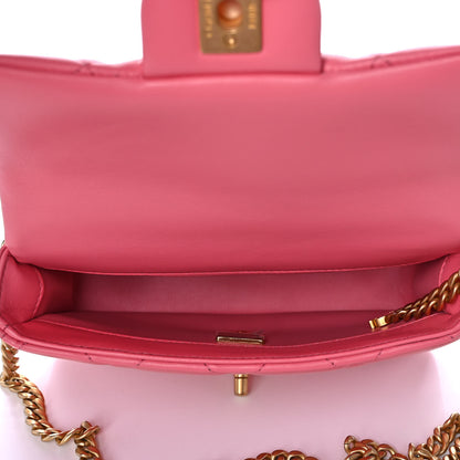Chanel Lambskin Enamel Quilted Pending CC Mini Square Flap Pink 5 of 12
