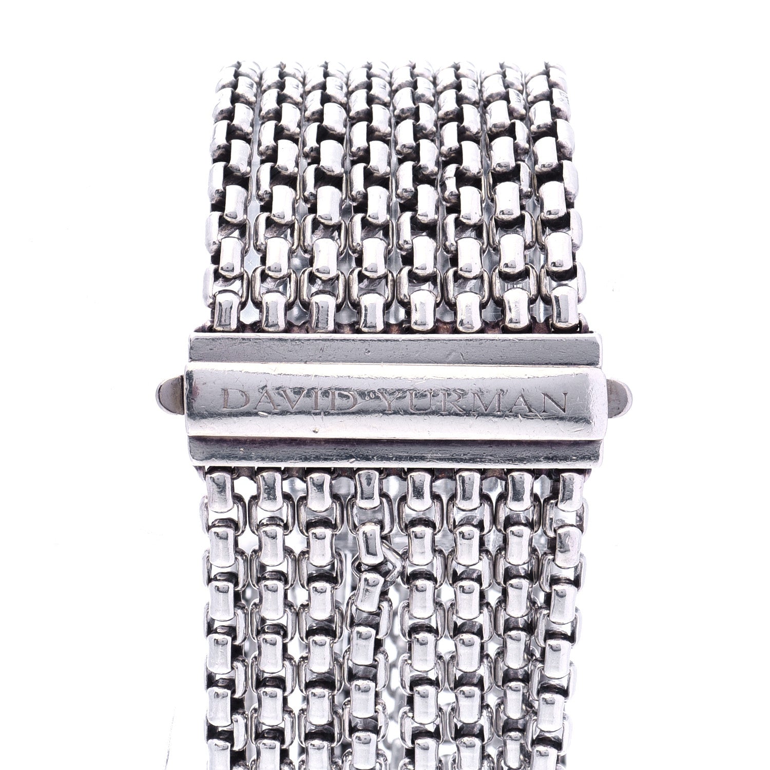 David Yurman Sterling Silver Eight-Row Box Chain Bracelet 3 of 6