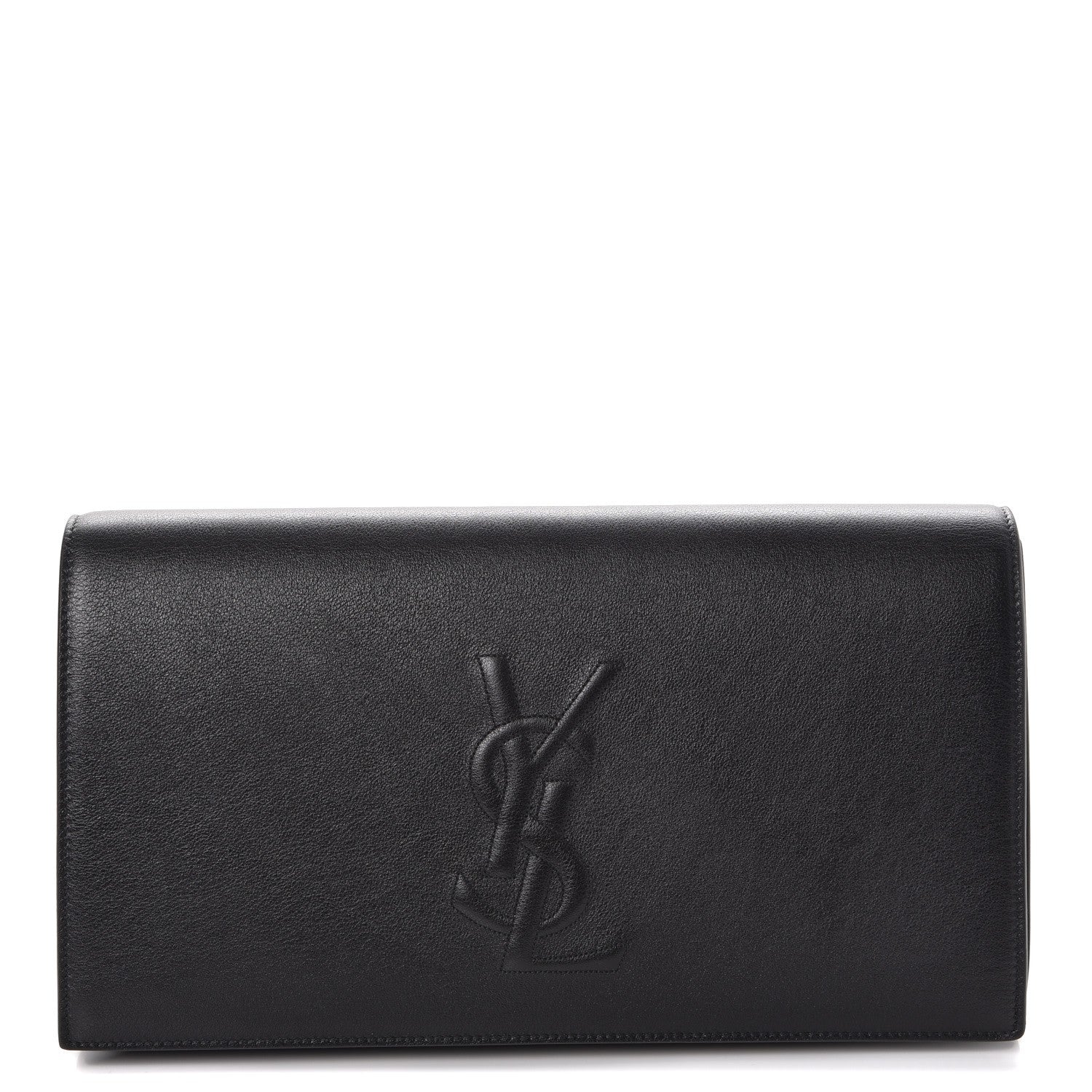 Saint Laurent Calfskin Monogram Large Belle De Jour Clutch Black 1 of 7