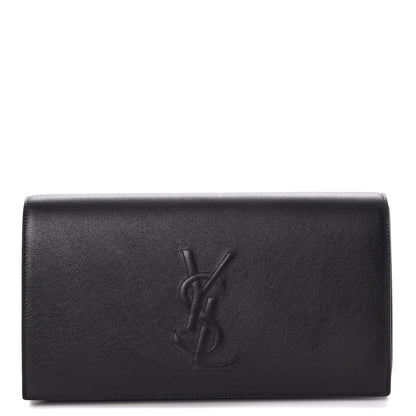 Saint Laurent Calfskin Monogram Large Belle De Jour Clutch Black 1 of 7