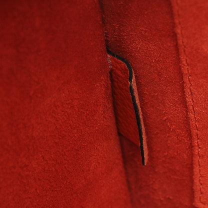 Celine Drummed Calfskin Nano Luggage Vermillion 8 of 10