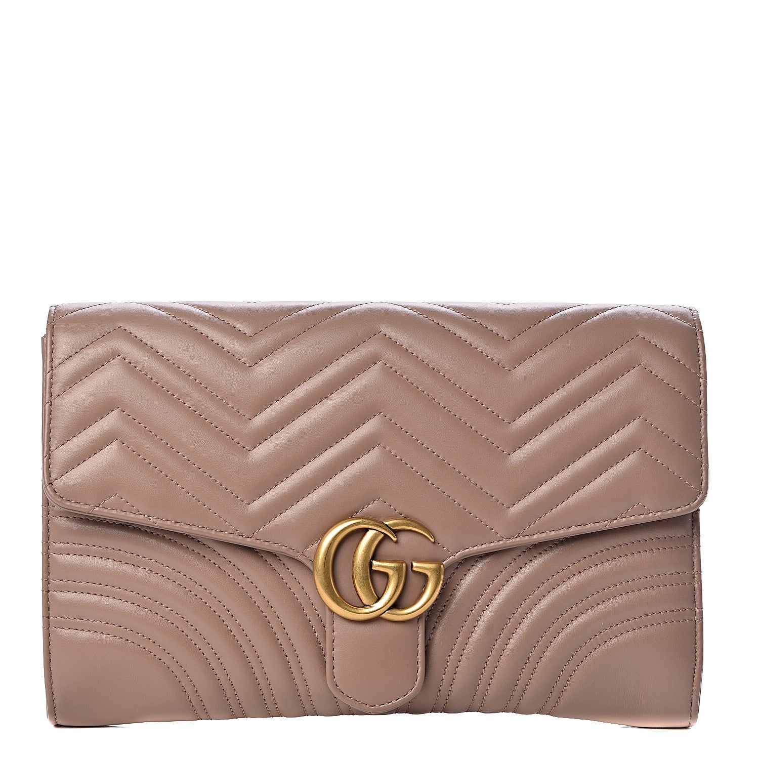 Gucci Calfskin Matelasse GG Marmont Clutch Porcelain Rose 1 of 12