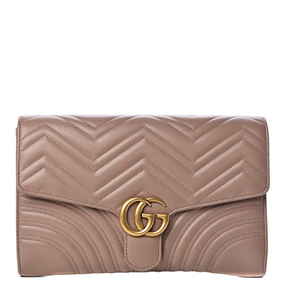 Gucci Calfskin Matelasse GG Marmont Clutch Porcelain Rose 1 of 12