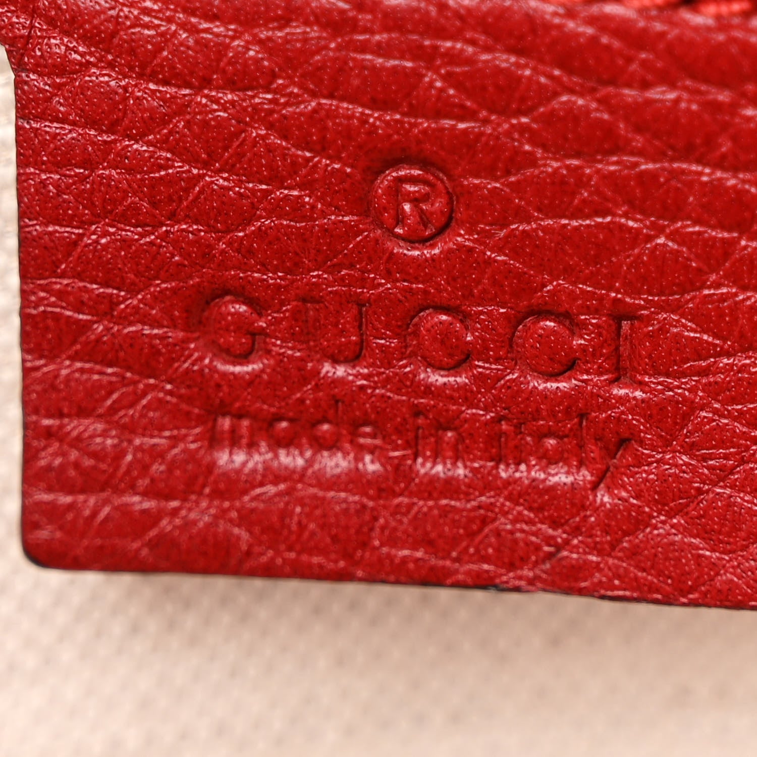 Gucci Pebbled Calfskin Medium Bamboo Shopper Tote Red 7 of 13