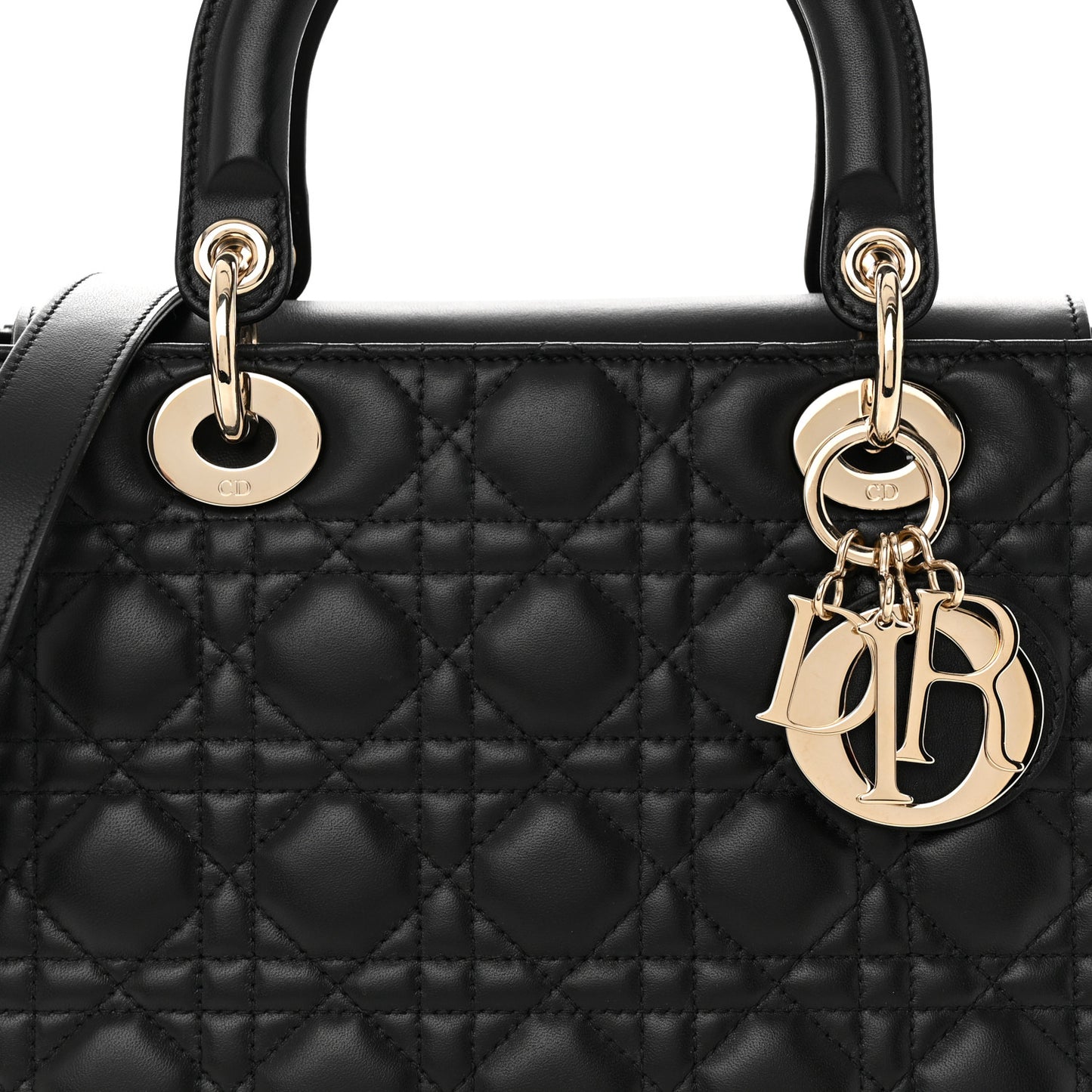 Lambskin Cannage Medium Lady Dior Black