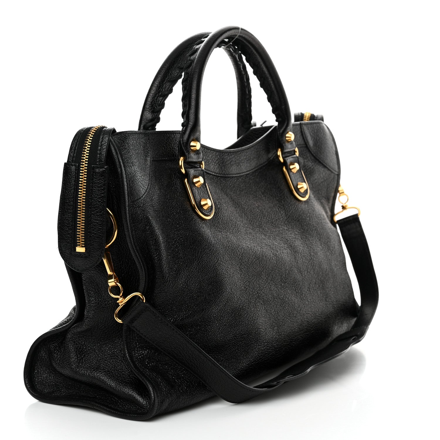 Balenciaga Chevre Gold Metallic Edge Hardware City Black 4 of 12