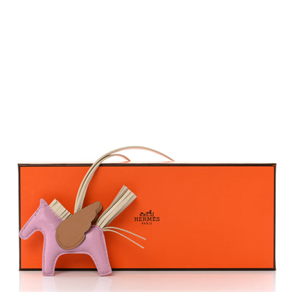 Hermes Milo Lambskin Grigri Rodeo Pegase Horse Bag Charm PM Mauve Sylvestre Craie Chai 5 of 5