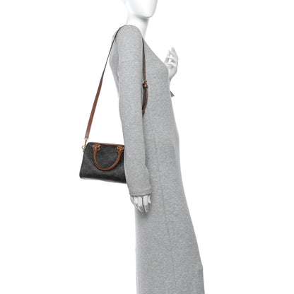 Celine Triomphe Canvas Calfskin Small Boston Bag Tan 2 of 10