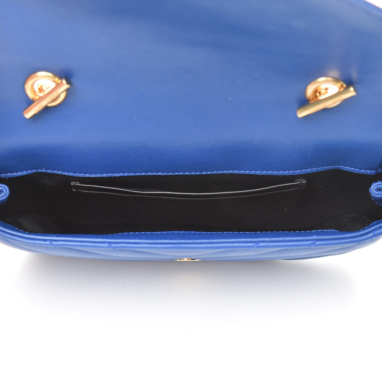 Saint Laurent Sheepskin Matelasse Chevron Monogram Classic Baby Chain Bag Blue Majorelle 5 of 11
