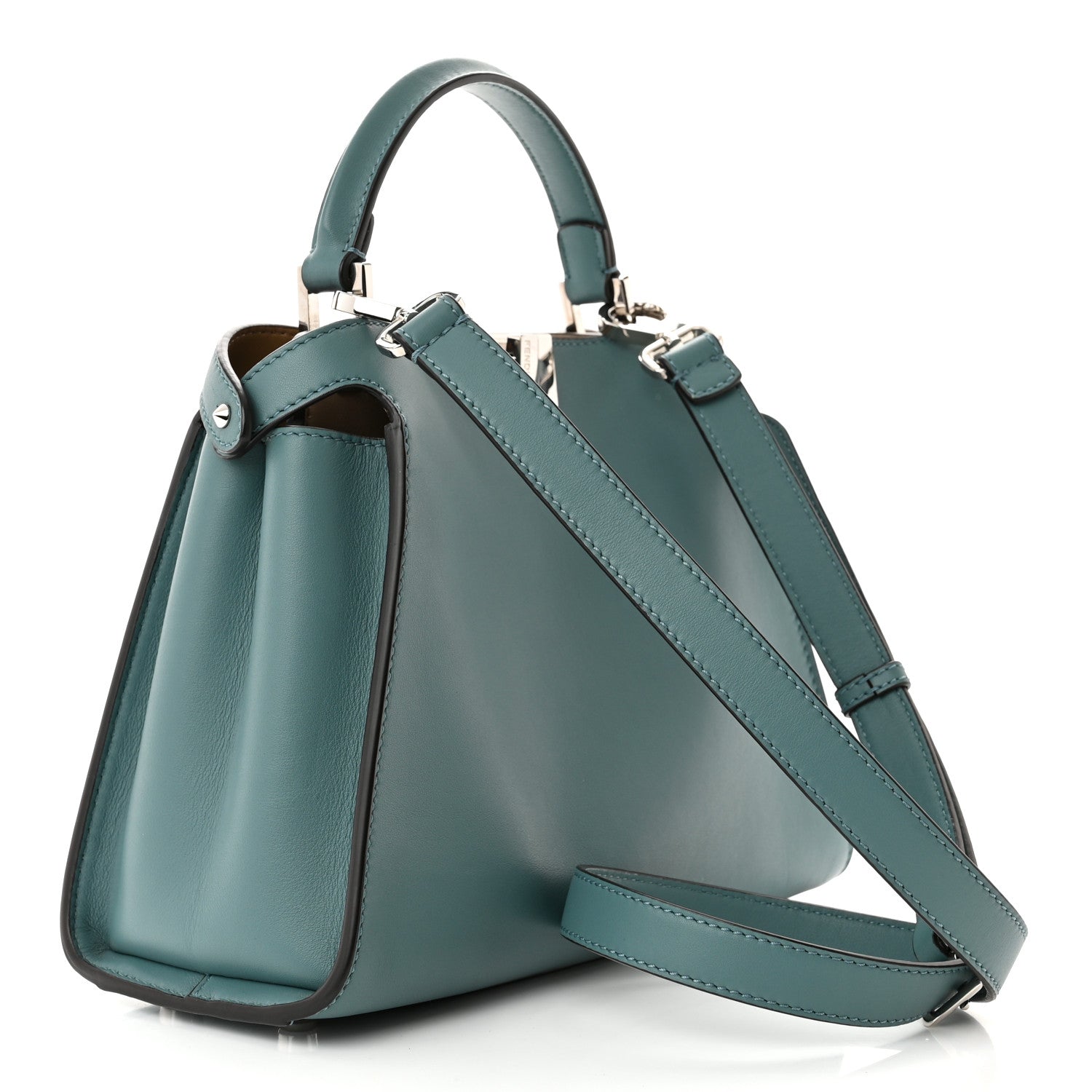 Fendi Vitello Tahiti Burro Bi-Color Medium Peekaboo Iconic Essentially Satchel Pound Sand Nuvola 3 of 11