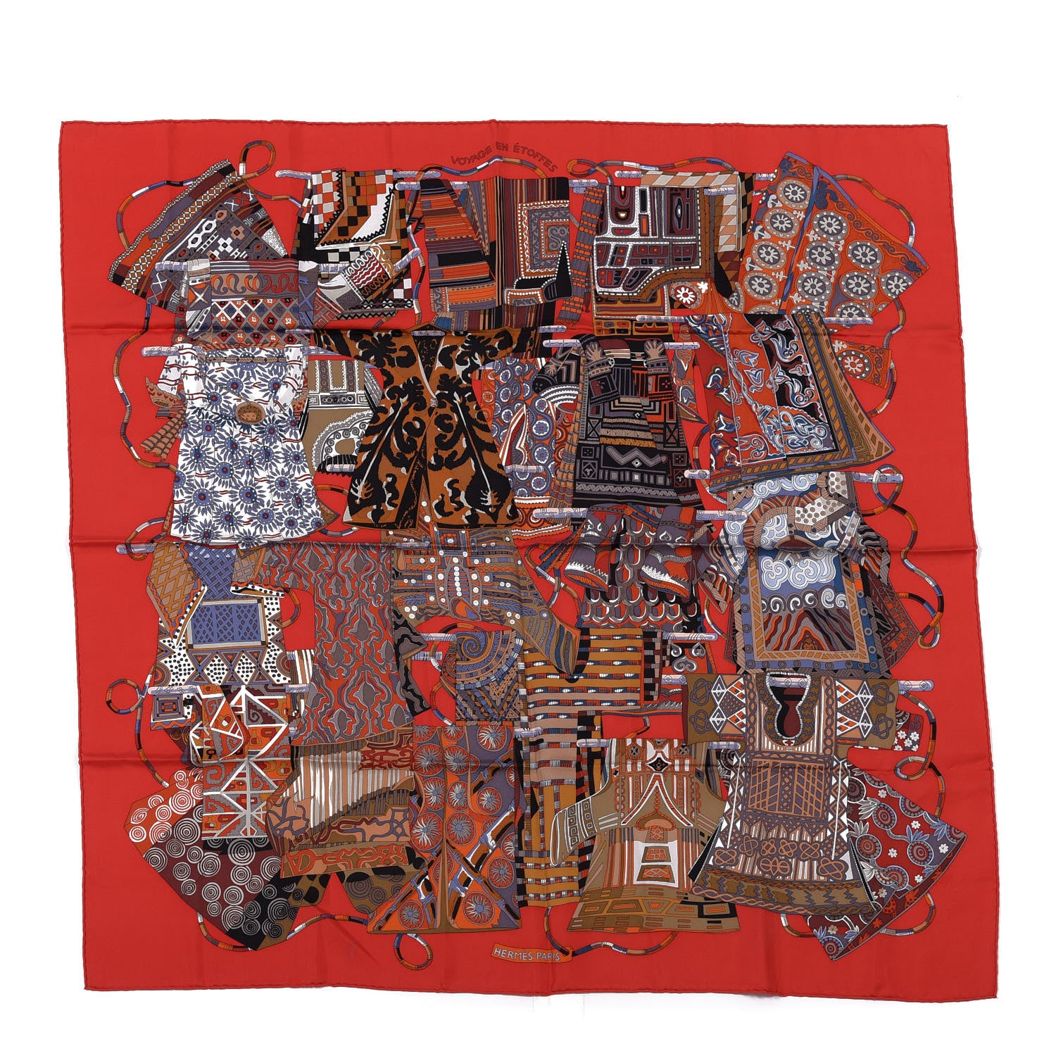 Hermes Silk Voyage En Etoffes Scarf 90 1 of 5