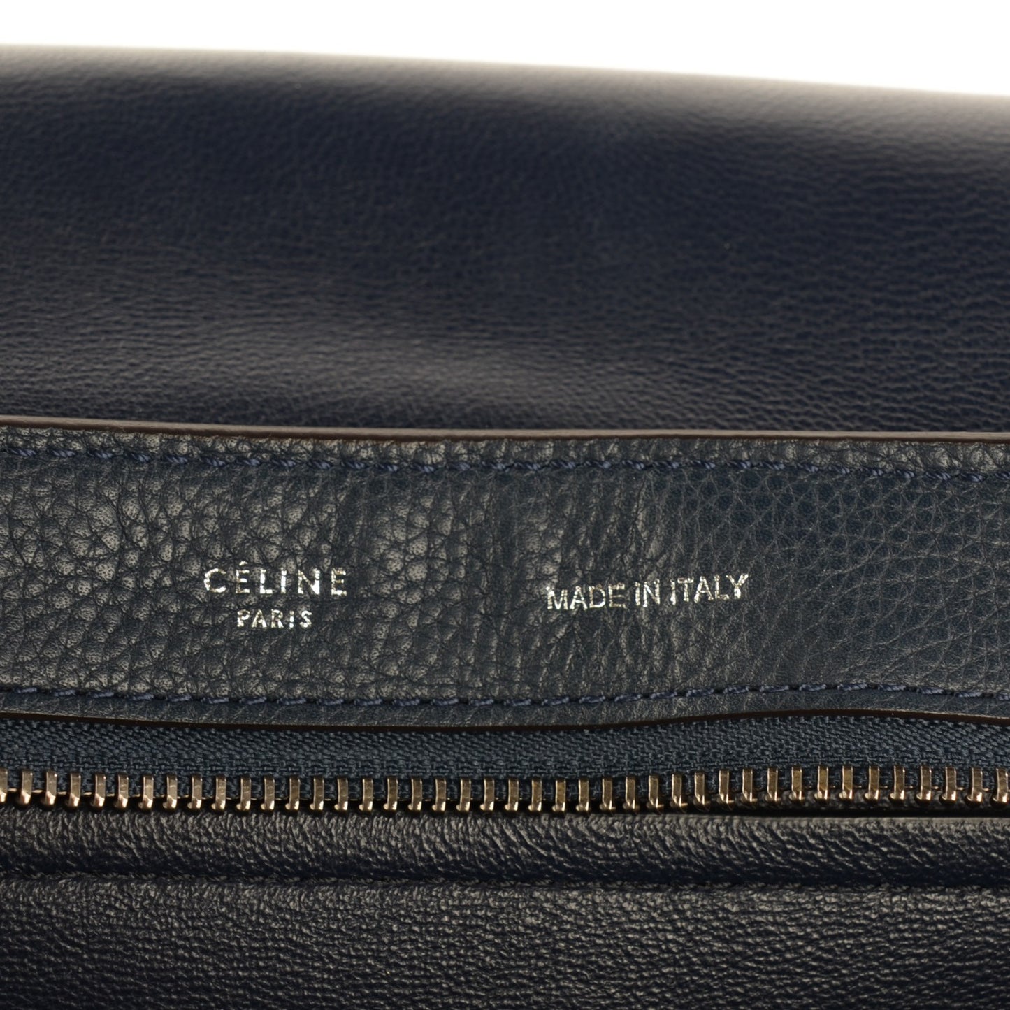 Drummed Calfskin Suede Medium Trapeze Navy
