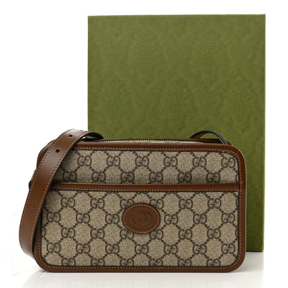 Gucci GG Supreme Monogram Azalea Calfskin Mini Retro Interlocking G Shoulder Bag Beige Ebony Brown Sugar 14 of 14
