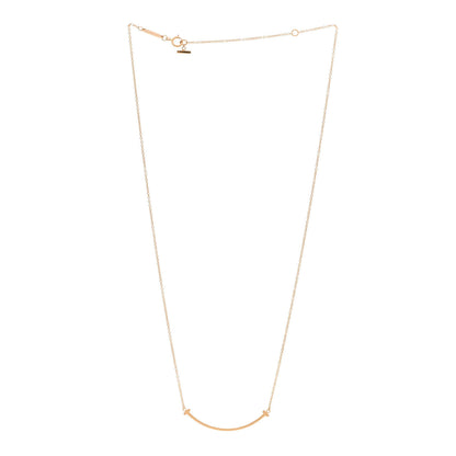 Tiffany 18K Rose Gold Small T Smile Pendant Necklace 3 of 5