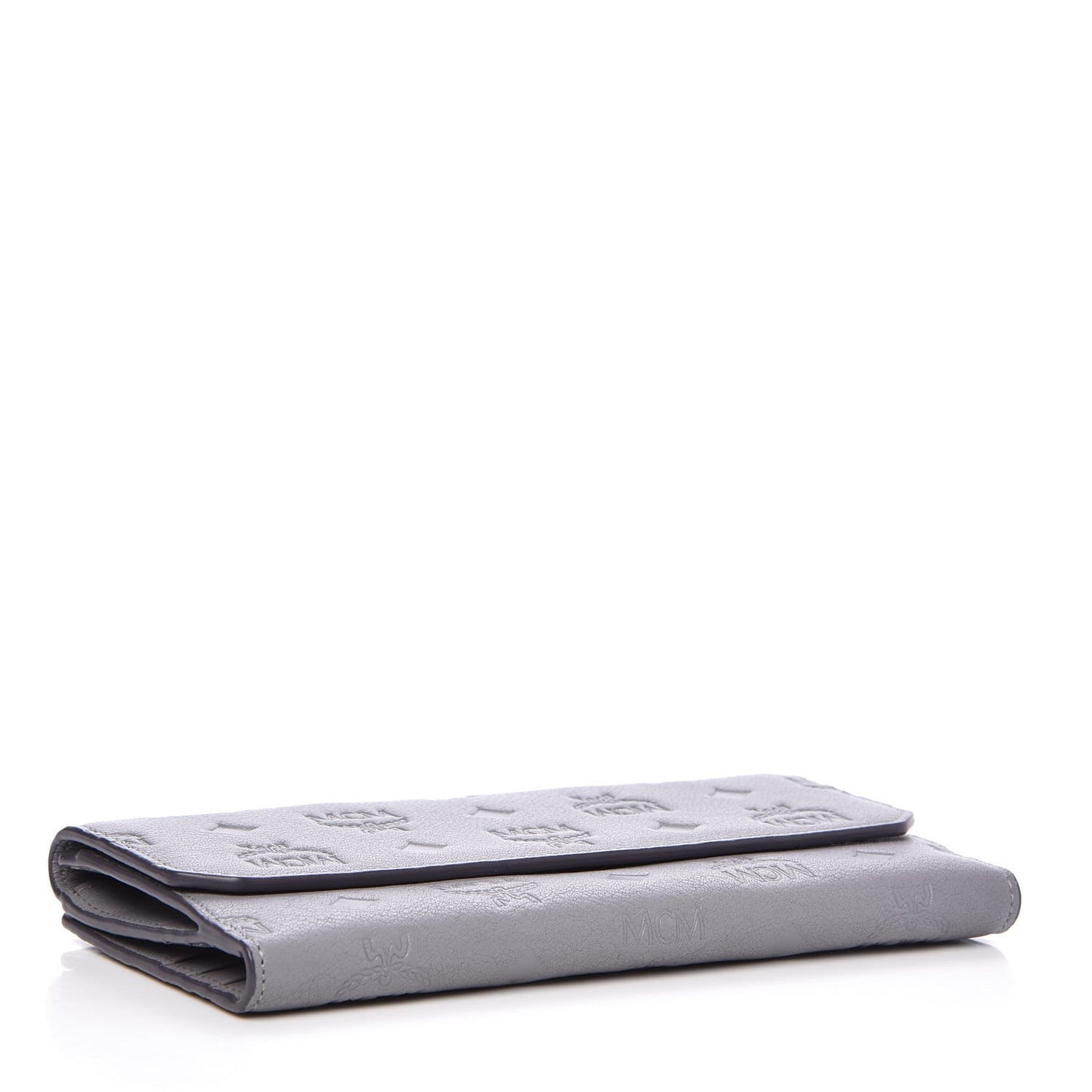 Calfskin Signature Monogram Klara Flap Wallet Grey
