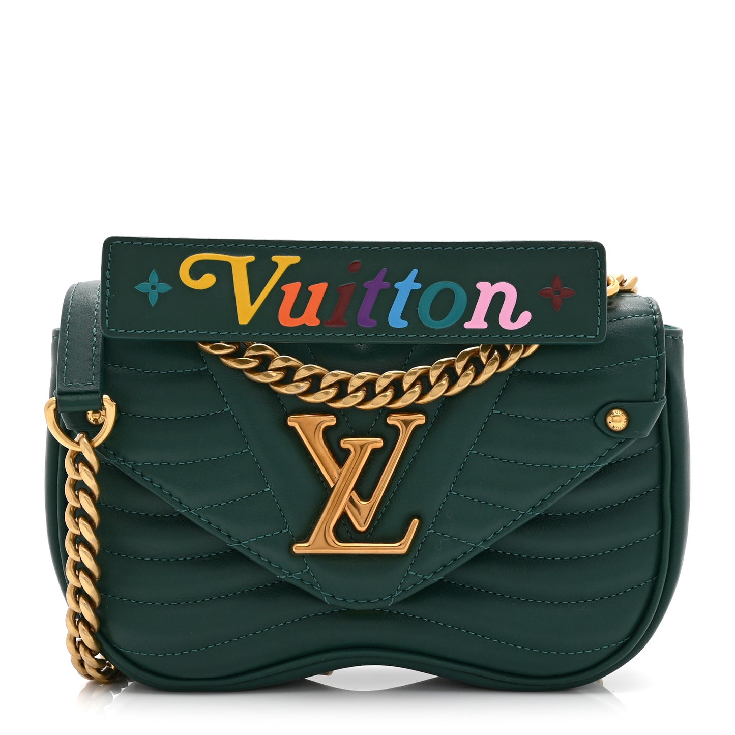 Calfskin New Wave Chain PM Emerald