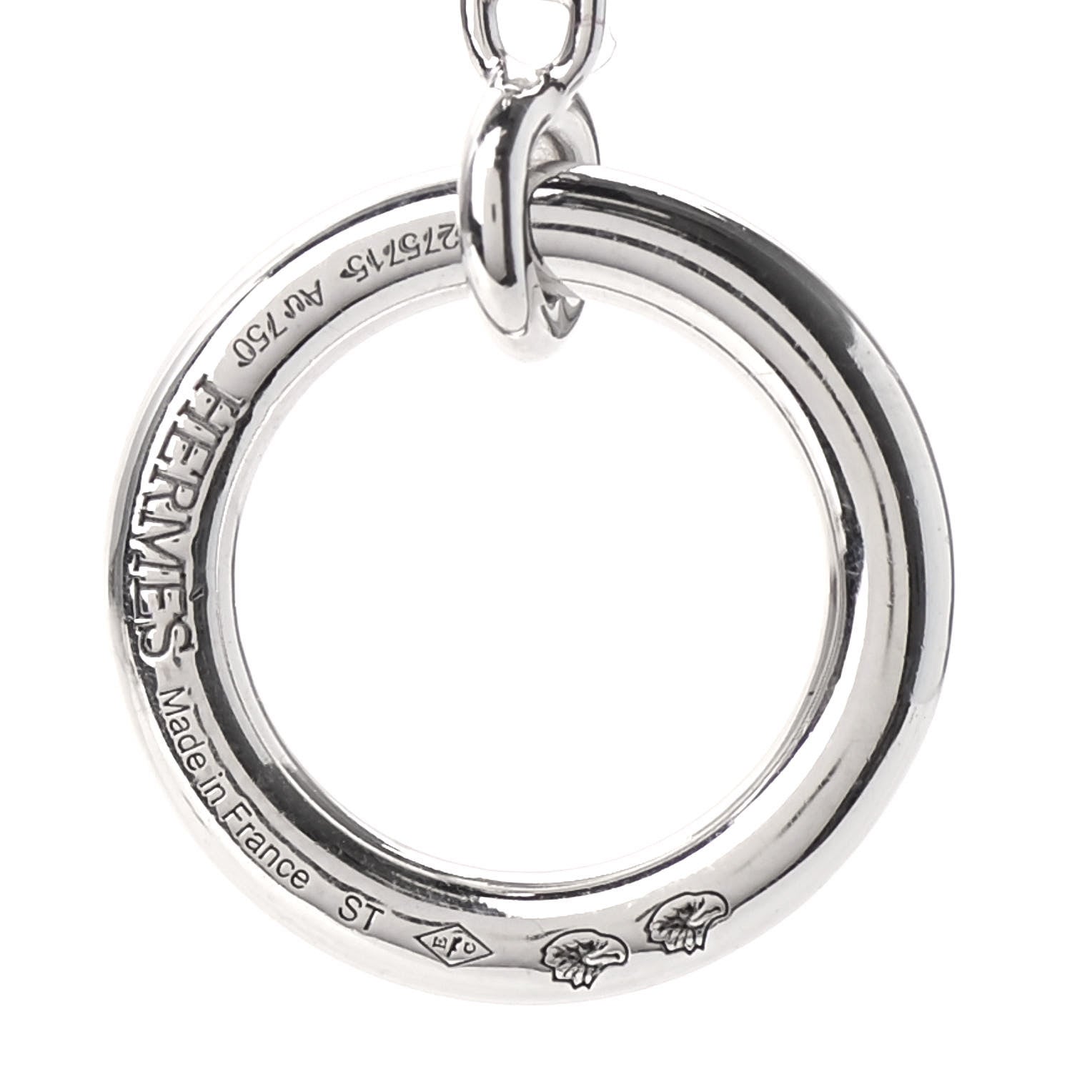 Hermes 18K White Gold Diamond New Farandole Pendant Necklace 4 of 5