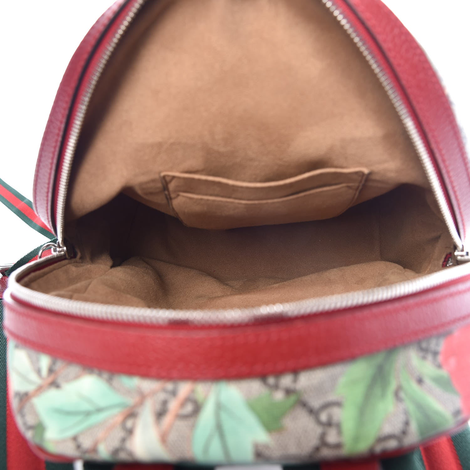 Gucci GG Supreme Monogram Tian Web Small Day Backpack Beige Multicolor Red 6 of 11