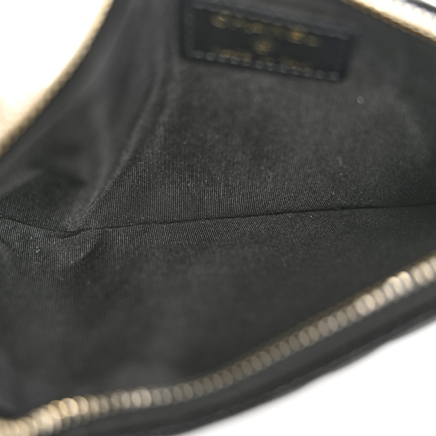 Caviar Camellia Embossed Classic Flat Wallet Pouch Black