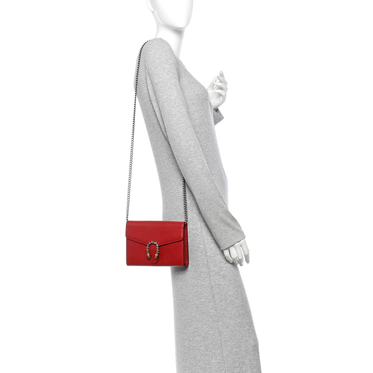 Gucci Calfskin Mini Dionysus Chain Wallet Hibiscus Red 2 of 10