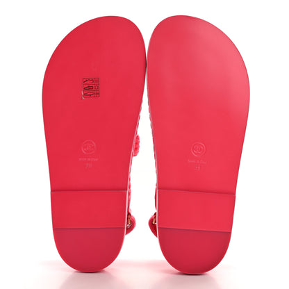 Chanel Knit Fabric Velcro Dad Sandals 39 Pink 5 of 11