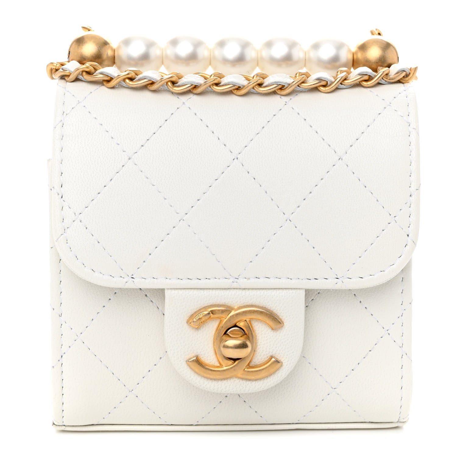Chanel Lambskin Quilted Chic Pearls Flap White 1 of 10
