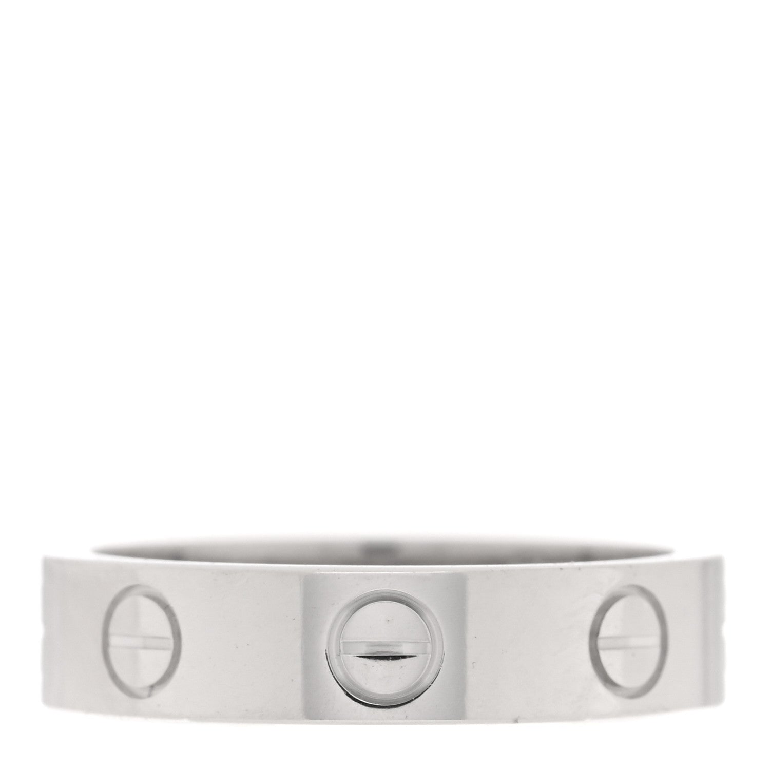 Cartier 18K White Gold Diamond 4mm LOVE Wedding Band Ring 47 4 3 of 5