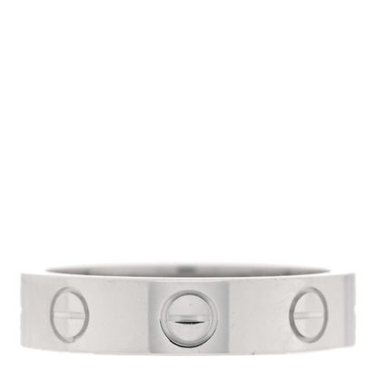 Cartier 18K White Gold Diamond 4mm LOVE Wedding Band Ring 47 4 3 of 5