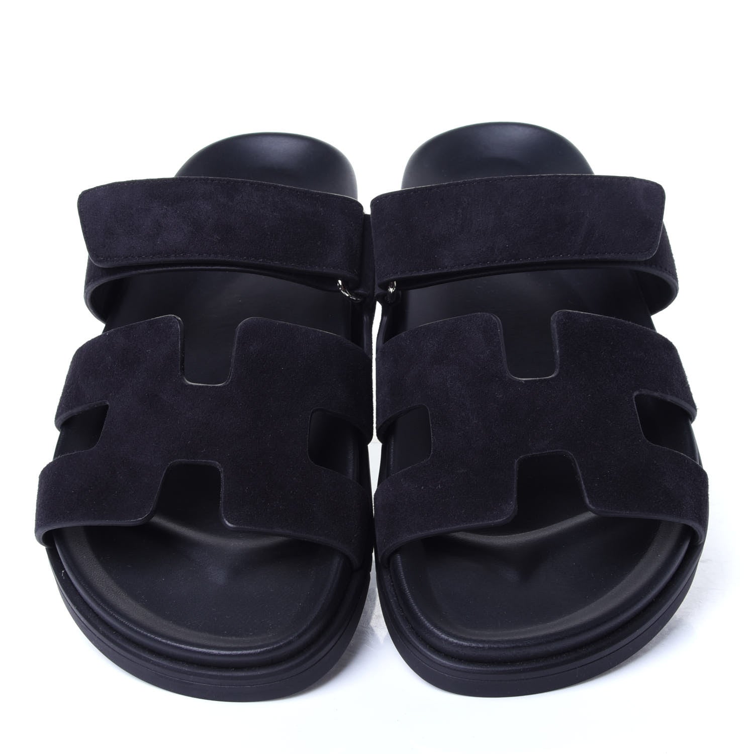 Hermes Suede Womens Chypre Sandals 39.5 Black 5 of 11