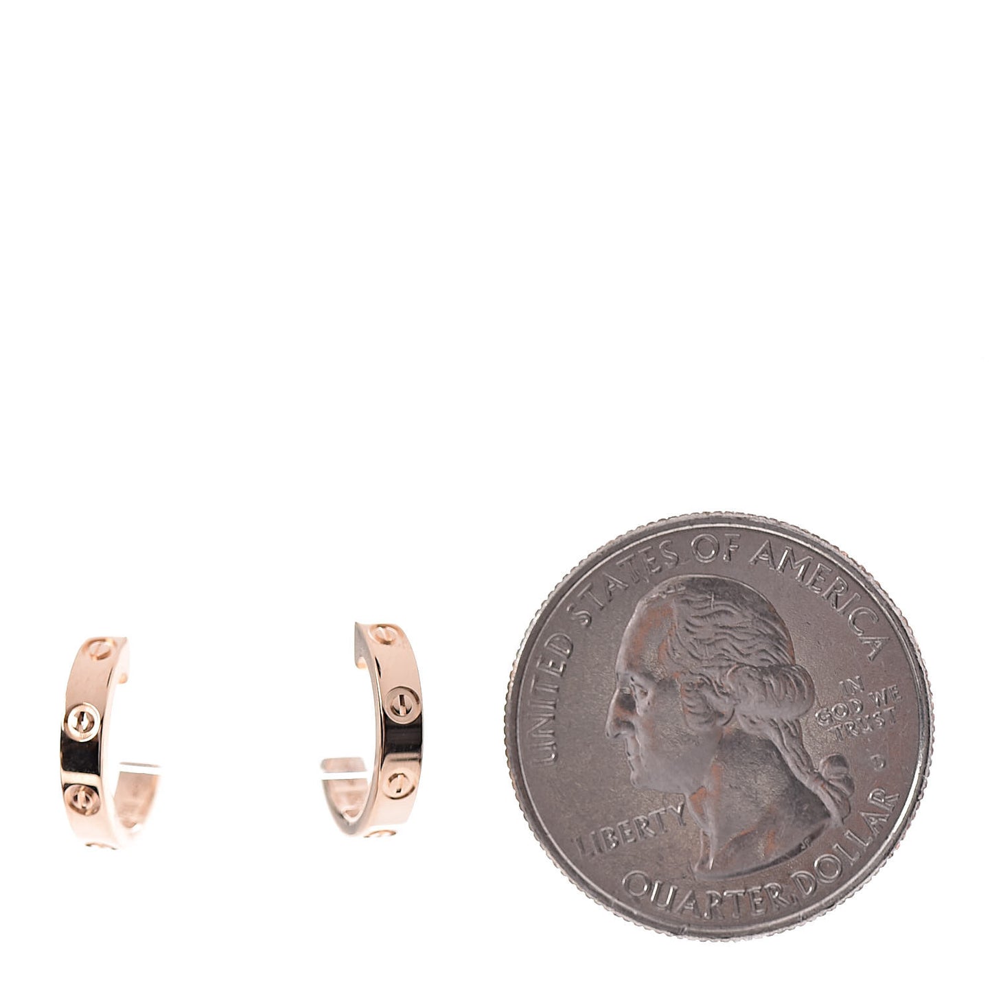 18K Pink Gold Small LOVE Hoop Earrings