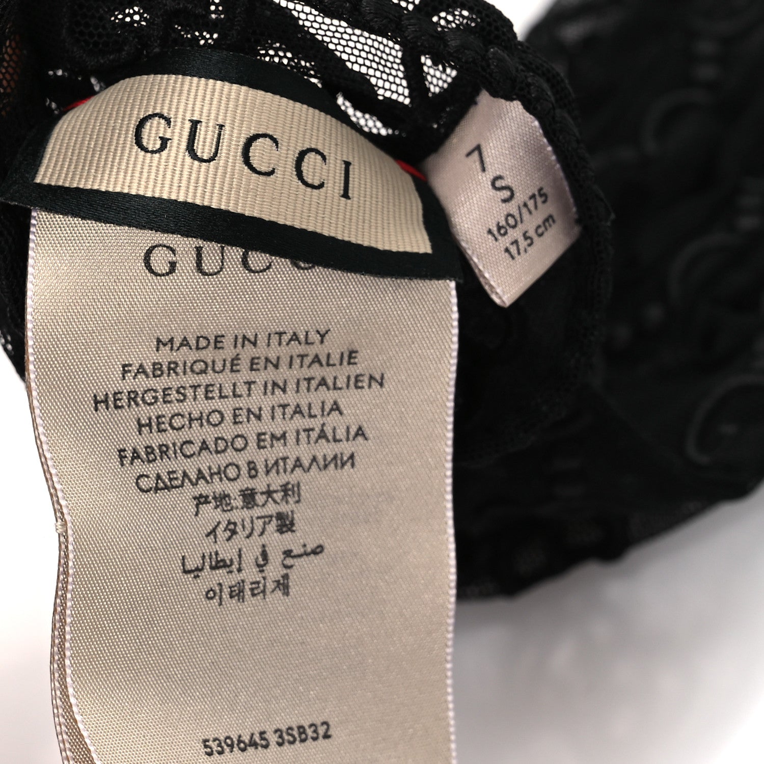 Gucci GG Monogram Tule Sheer Gloves S Black 3 of 4