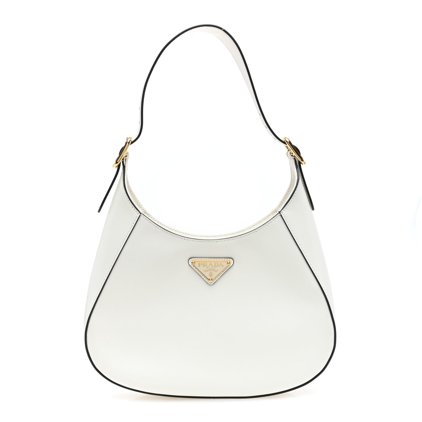 Box Calfskin Shoulder Bag White Black