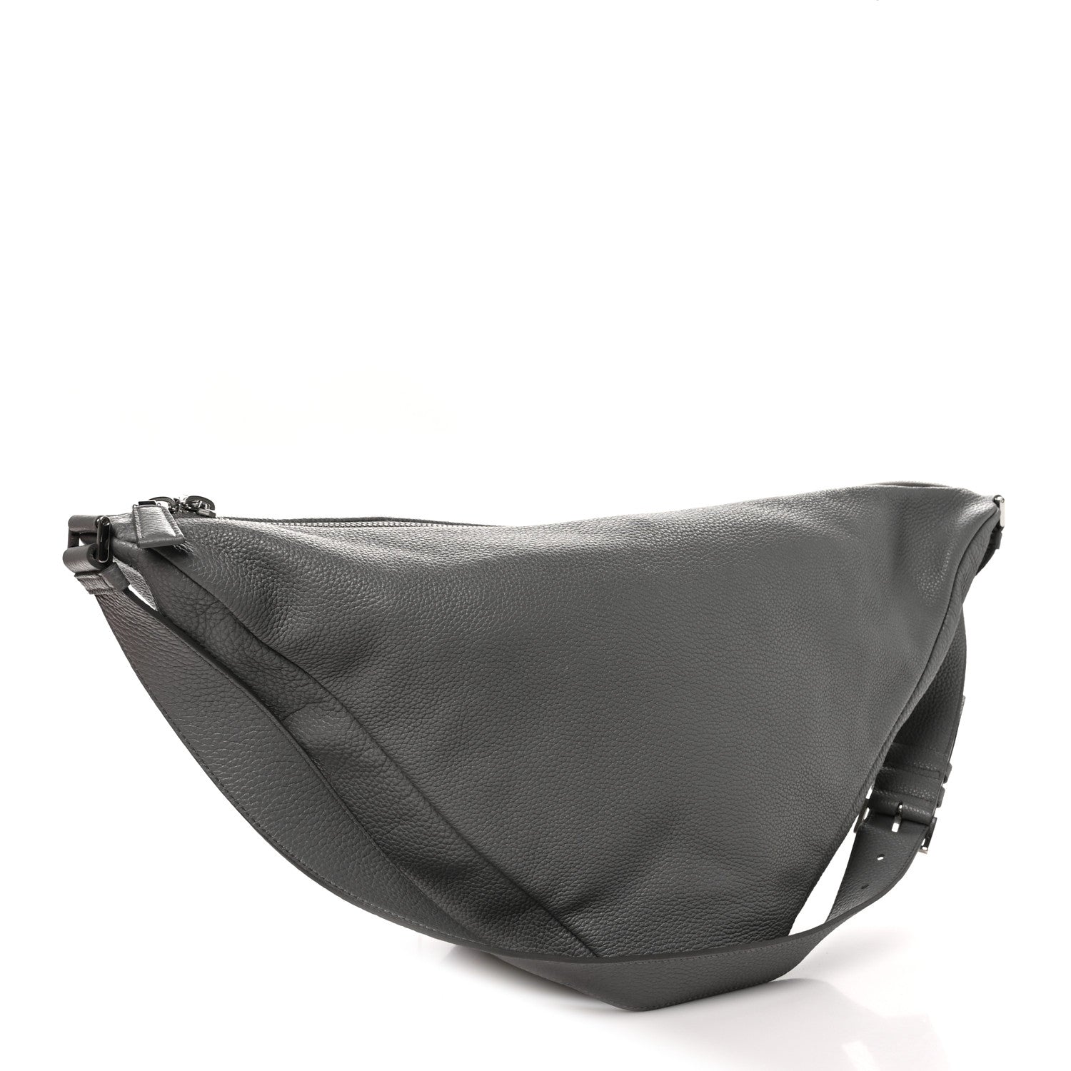 Prada Vitello Daino Triangle Shoulder Bag Grey 3 of 9