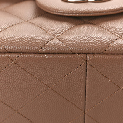 Chanel Caviar Quilted Jumbo Double Flap Dark Beige 11 of 12