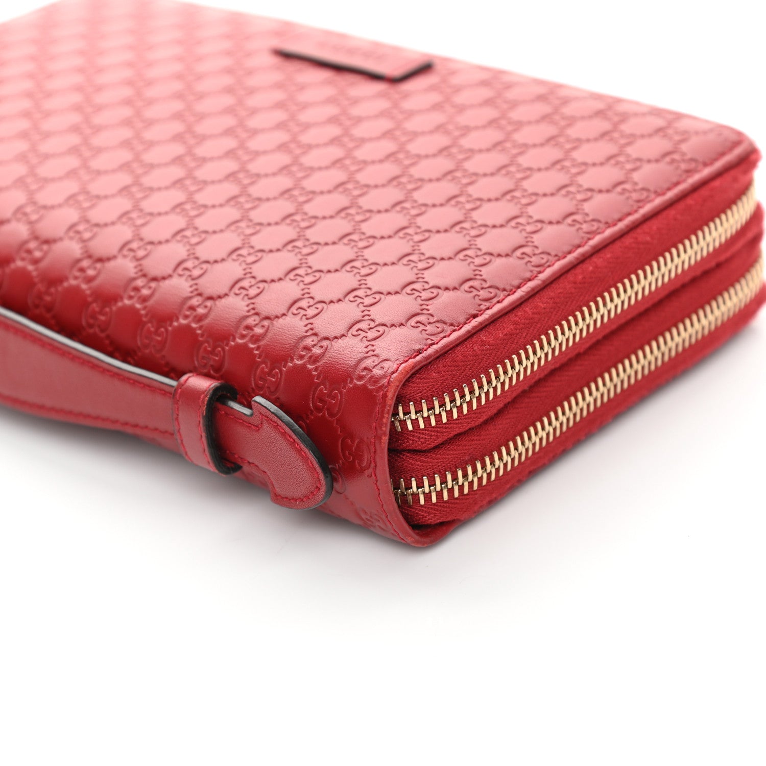Gucci Microguccissima Zip Around Top Handle Travel Wallet Red 12 of 18
