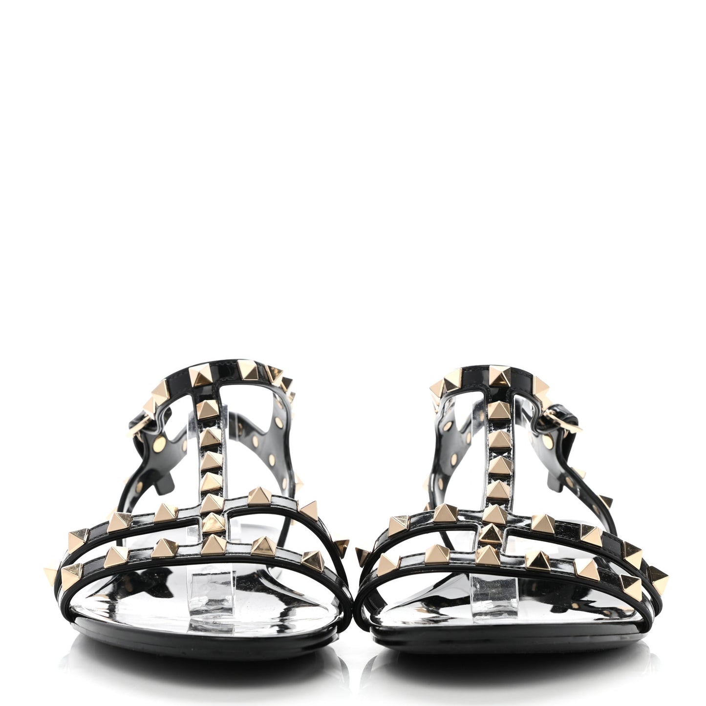 PVC Jelly Rockstud Caged Sandals 40 Black
