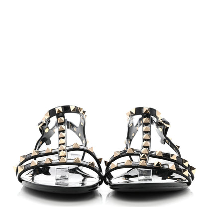 Valentino Garavani PVC Jelly Rockstud Caged Sandals 40 Black 2 of 9