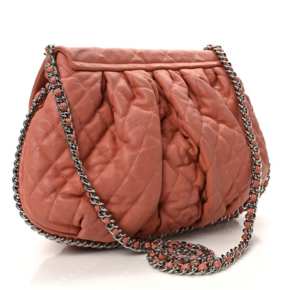 Chanel Washed Lambskin Quilted Large Chain Around Flap Coral 3 of 12