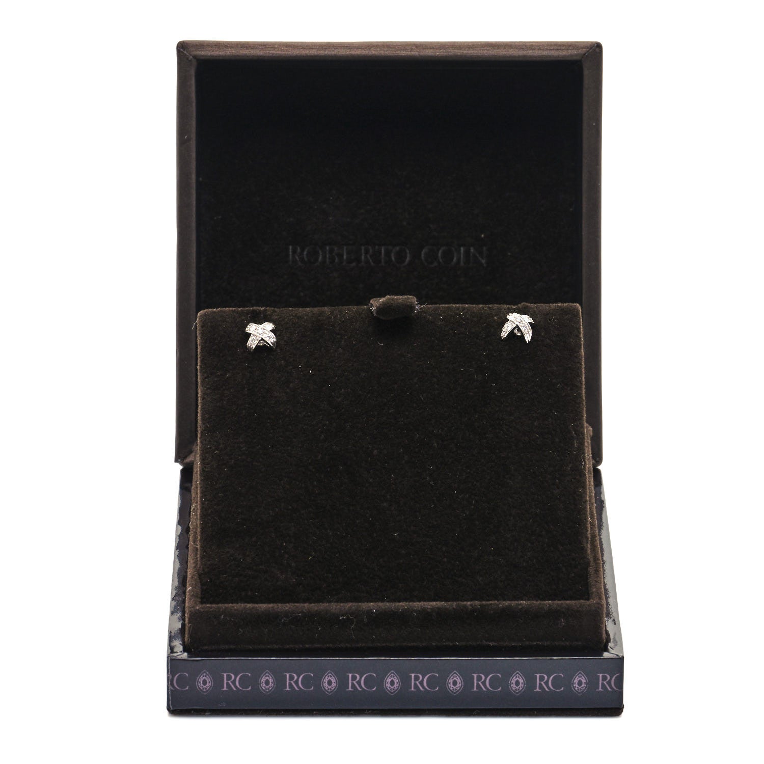 Roberto Coin 18K White Gold Diamond X Stud Earrings 5 of 5