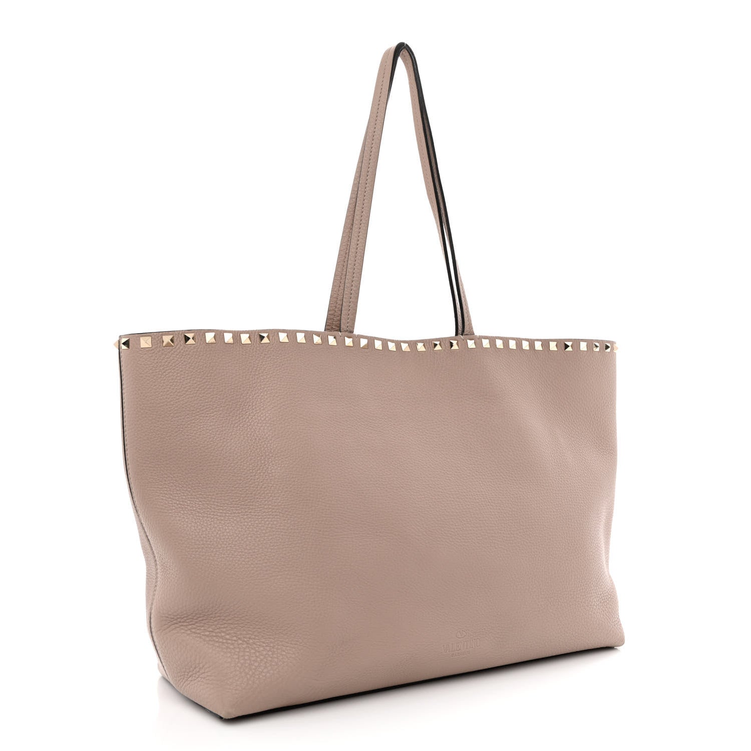 Valentino Garavani Grained Calfskin Rockstud Shoulder Tote Poudre 3 of 15