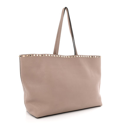 Valentino Garavani Grained Calfskin Rockstud Shoulder Tote Poudre 3 of 15