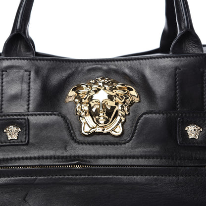 Versace Calfskin Large Palazzo Tote Bag Black 9 of 10