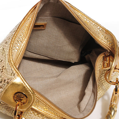 Fendi Zucca Woven Forever Hobo Gold 5 of 9