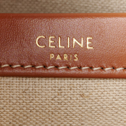 Celine Canvas Small All Over Cabas Thais White Black 6 of 9