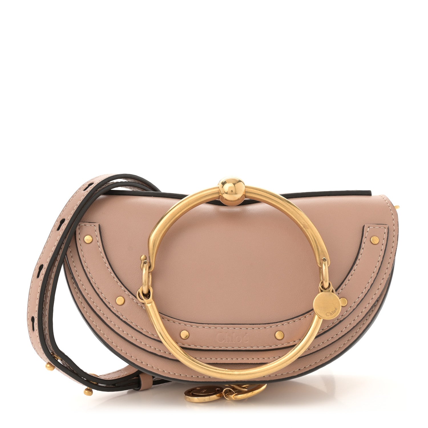 Chloe Calfskin Small Nile Bracelet Minaudiere Bag Biscotti Beige 1 of 11