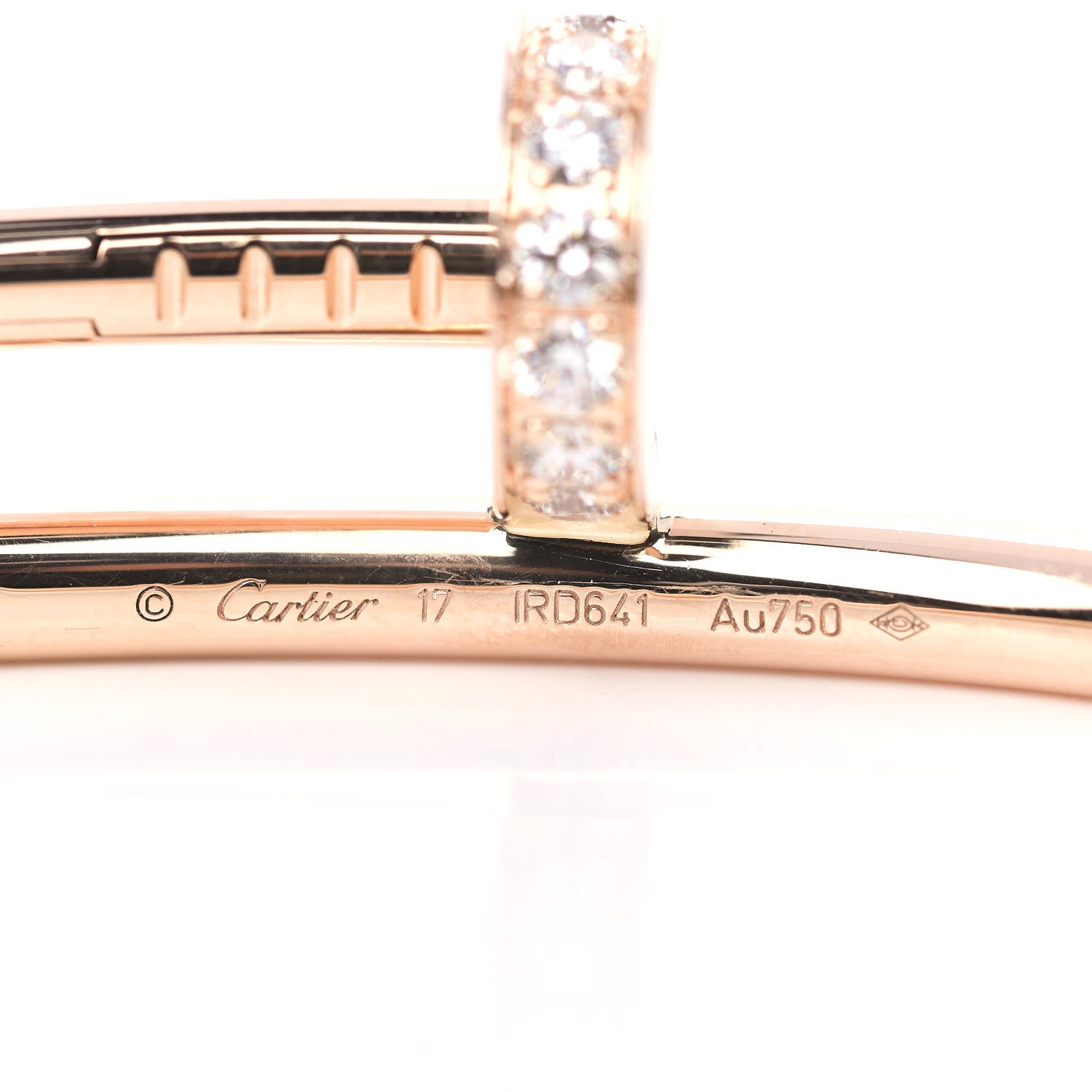 Cartier 18K Pink Gold Diamond Juste Un Clou Bracelet 17 4 of 5