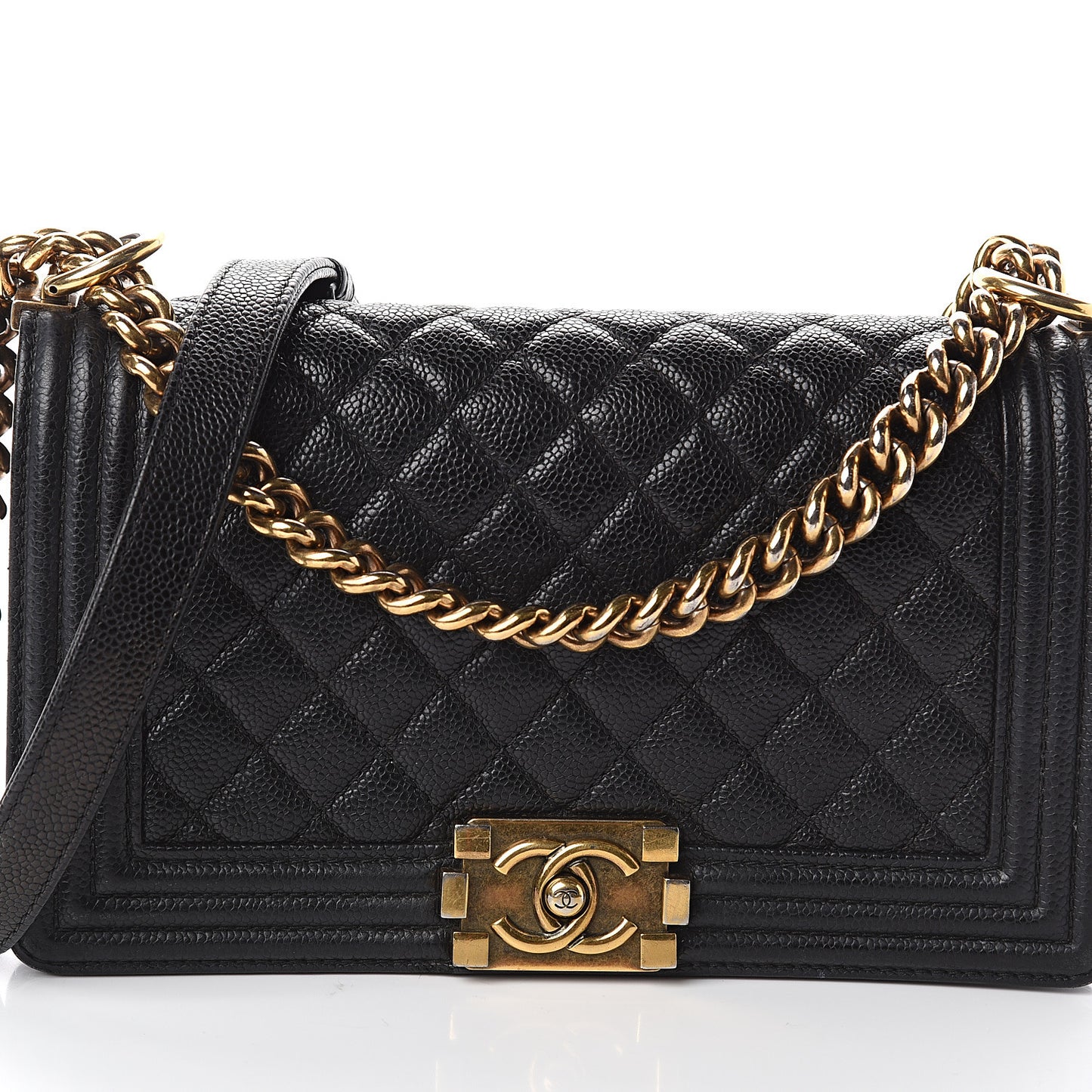 Caviar Quilted Medium Boy Flap Black