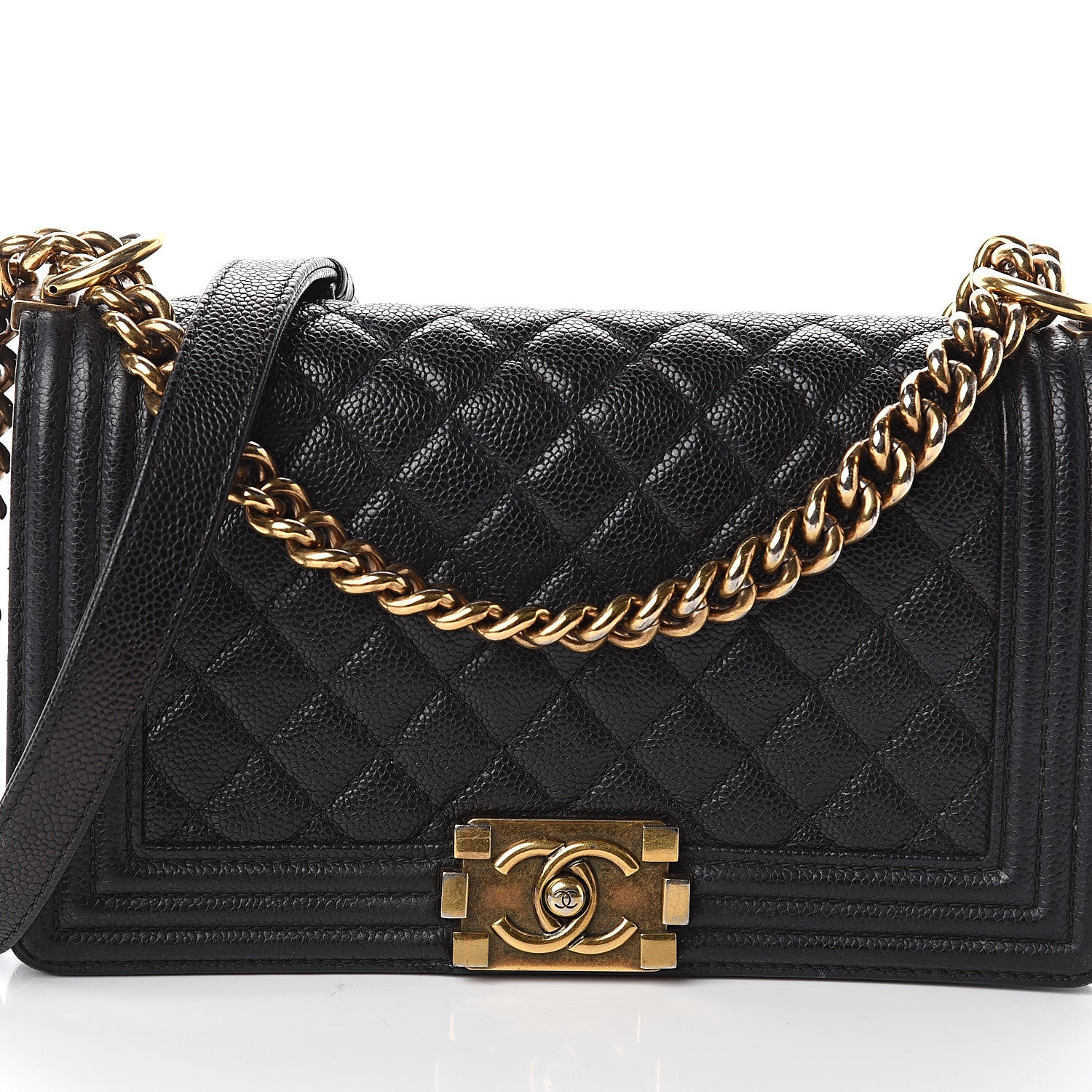 Chanel Caviar Quilted Medium Boy Flap Black 7 of 9