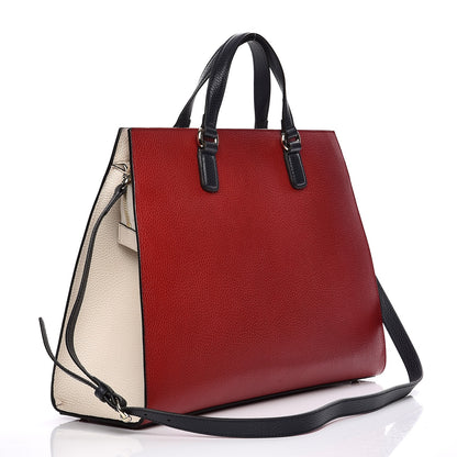 Gucci Dollar Calfskin Large Soho Top Handle Satchel Hibiscus Red Mystic White Blue 4 of 10